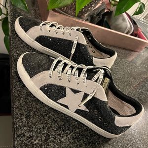 Black Glitter Vintage Havana Sneakers